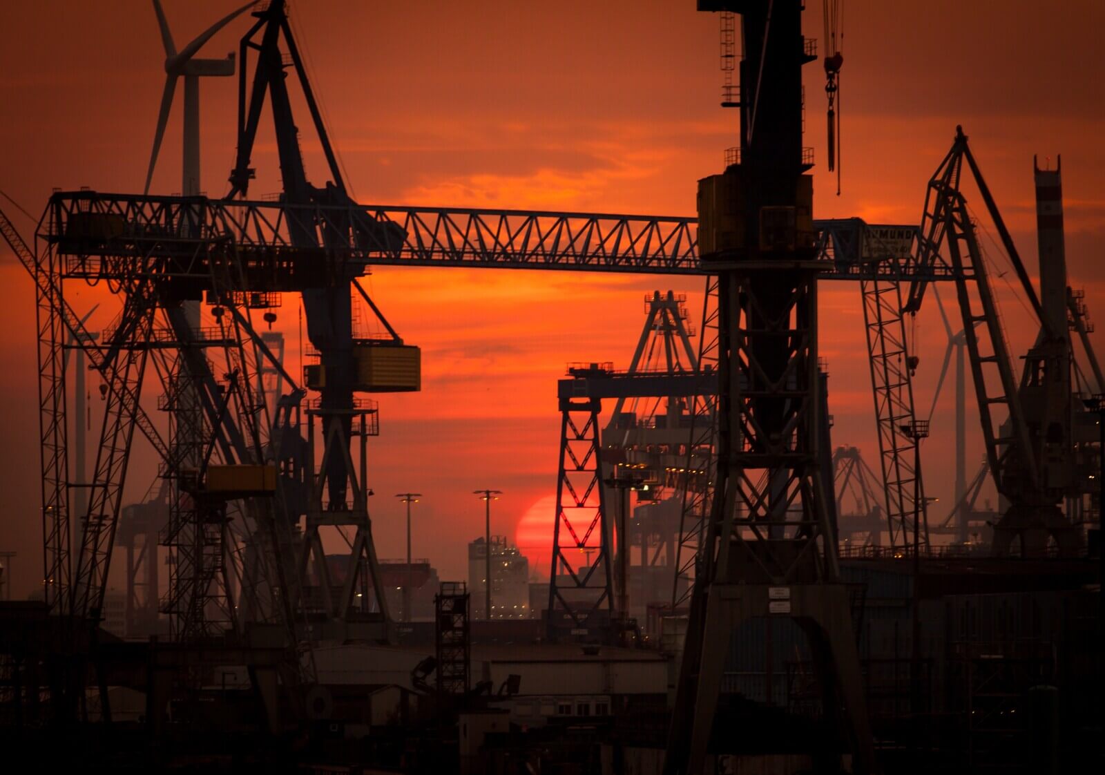 oil rig night