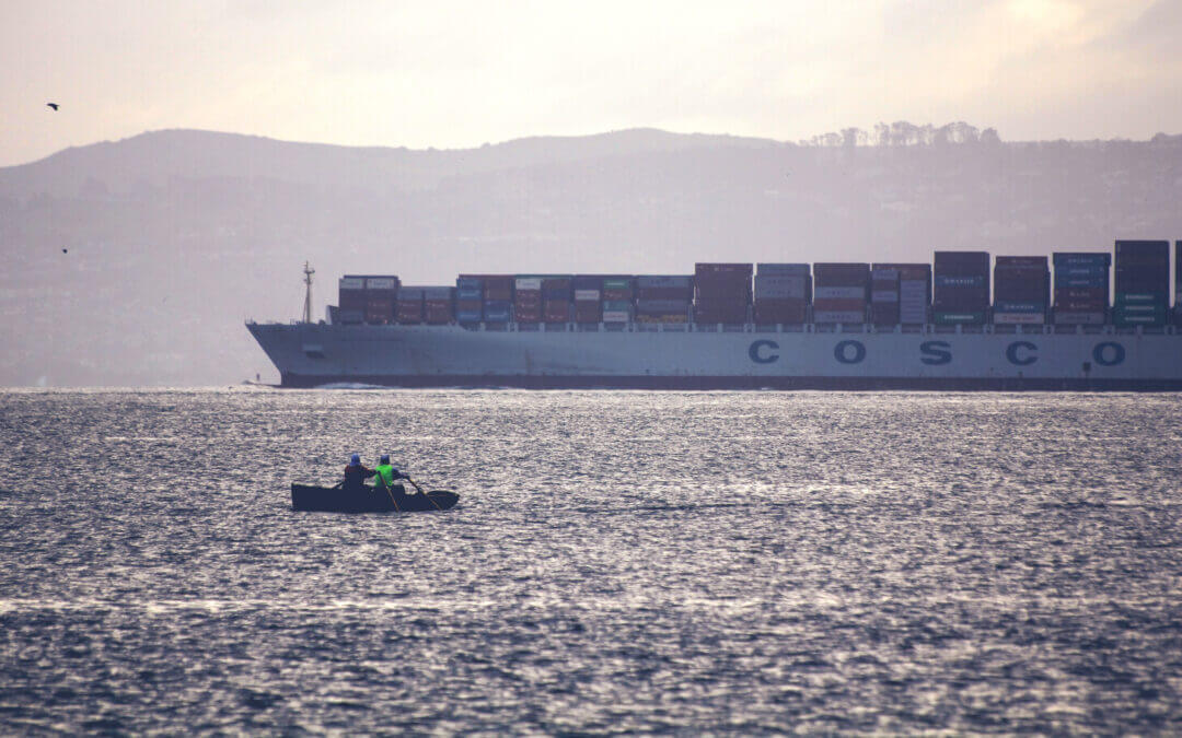 Cargo vessel at sea
